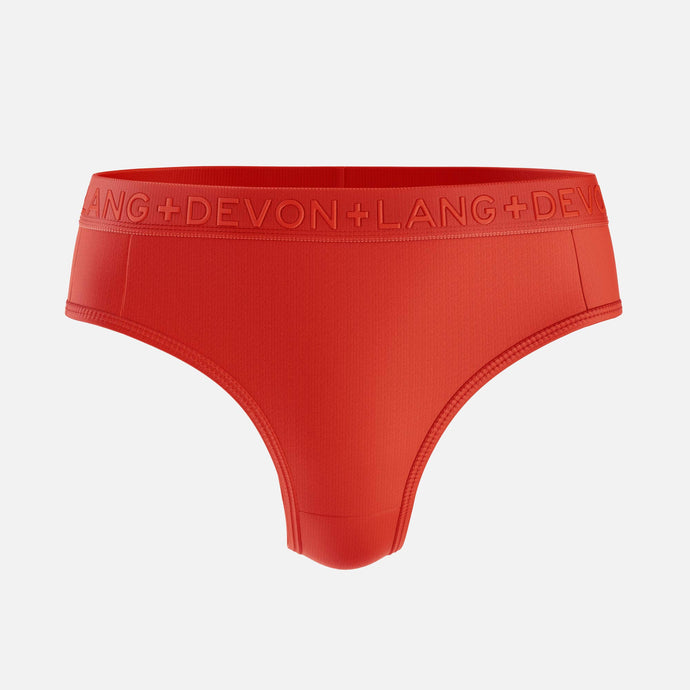 Katrina Everyday Thong - Mesh Panels - Scarlet