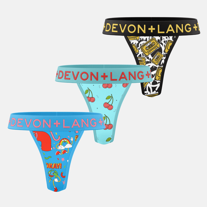 Bria V-Thong - Multi-Packs - Cartoons/Cherries/Cassette