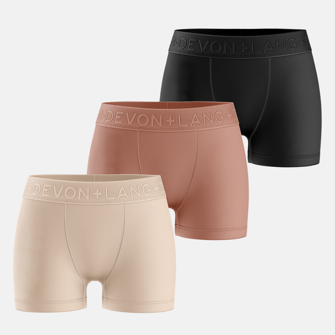 Bria Women's Boyshort - Multi-Packs - No Mesh Panels - Skin Tones