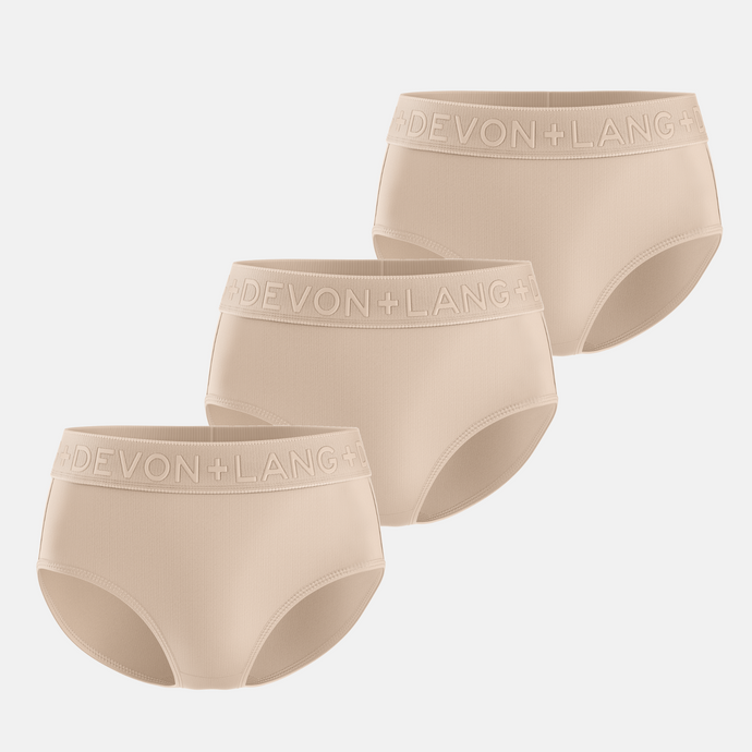 Bria Bikini Brief - Multi-Packs - No Mesh Panels - Sand