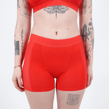 Bria Women's Boxer Brief - Mesh Panels - Scarlet
