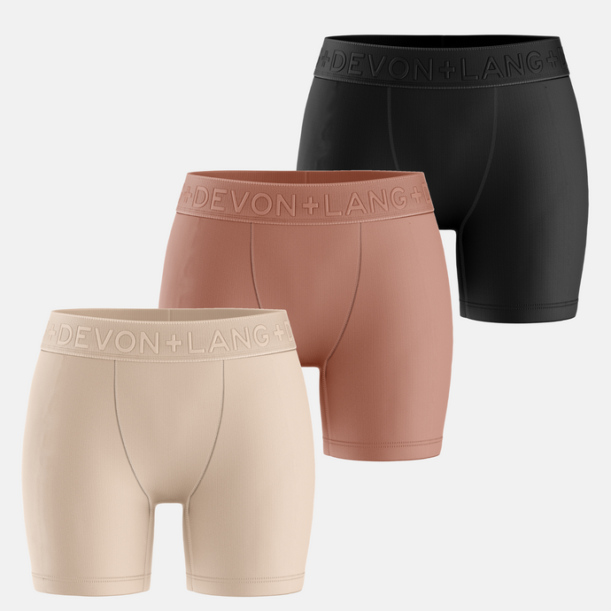 Bria Women's Boxer Brief - Multi-Packs - No Mesh Panels - Skin Tones