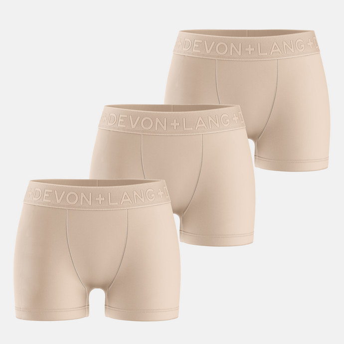 Bria Women's Boyshort - Multi-Packs - No Mesh Panels - Sand