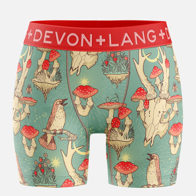 Bria Women's Boxer Brief - Forest Mushrooms