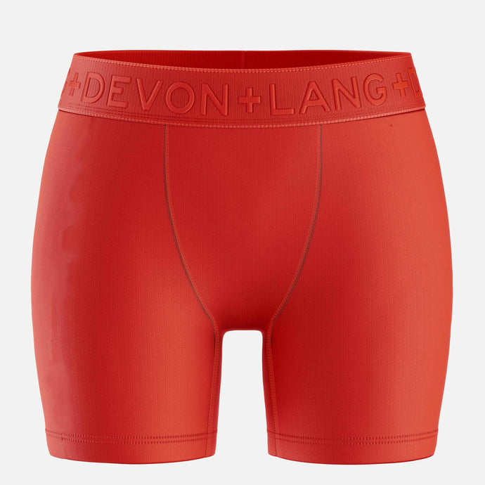 Bria Women's Boxer Brief - Mesh Panels - Scarlet