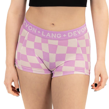 Bria Women's Boyshort - Pink Check
