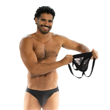 LOVED. Mesh Pouched Jock - Obsidian