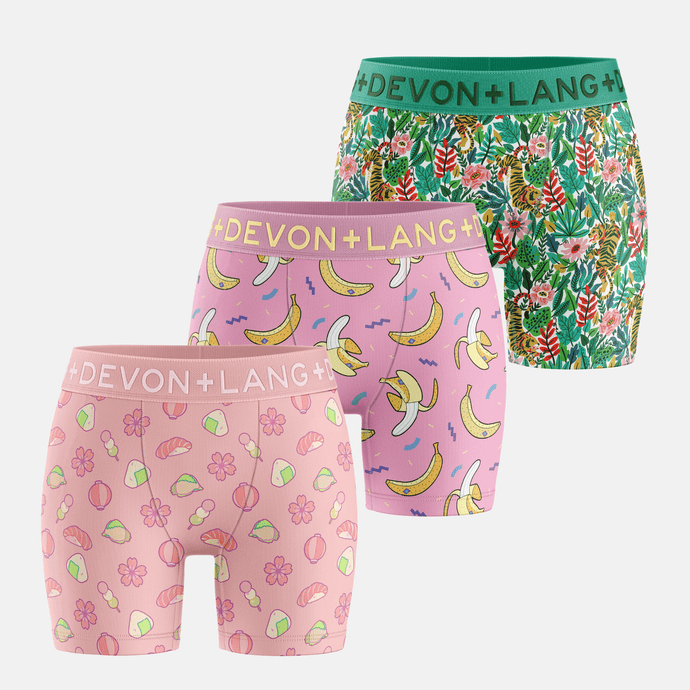 Bria Women's Boxer Brief - Multi-Packs - Sakura Snacks/Totally Bananas/Wild Thing