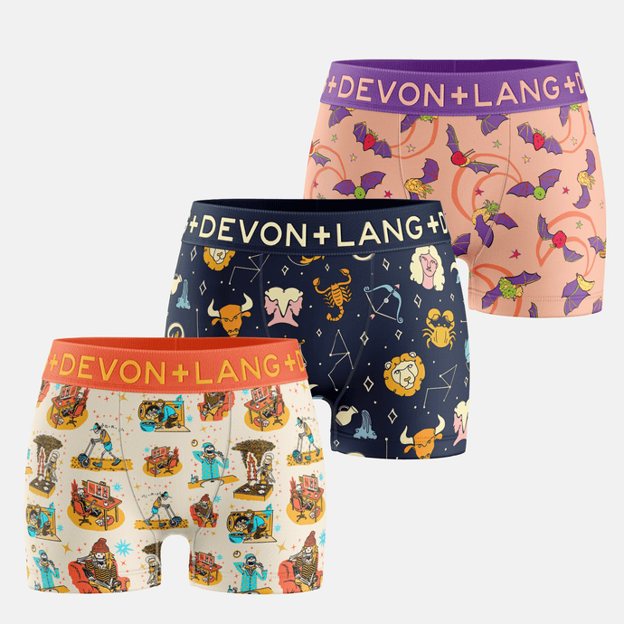 Bria Women's Boyshort - Multi-Packs - Dead Inside/Star Signs/Fruit Bats