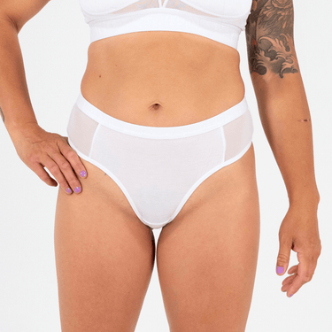 Katrina Everyday Thong - Mesh Panels - Glacier