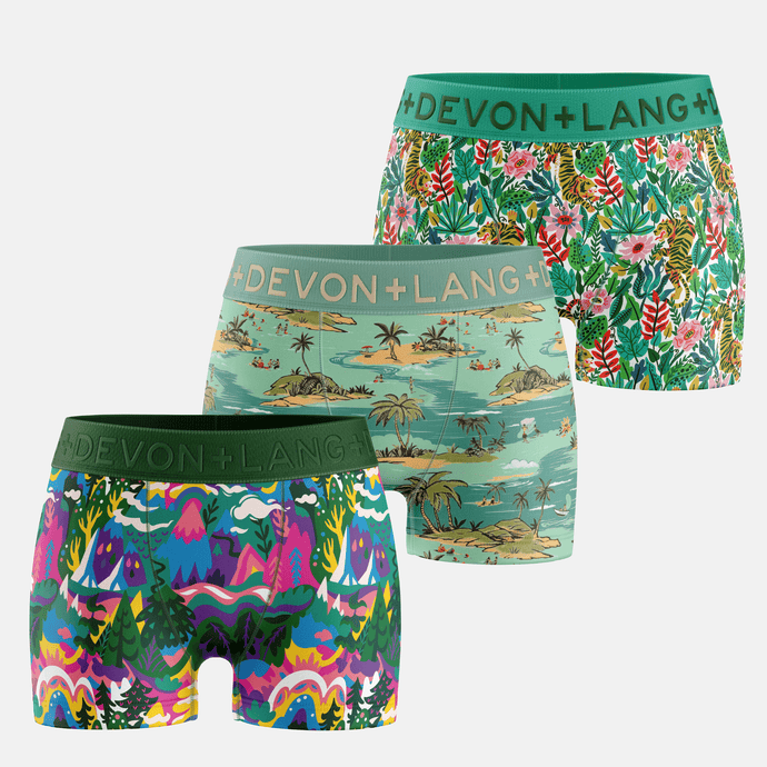 Bria Women's Boyshort - Multi-Packs - Fantasy Mountain/Island/Wild Thing