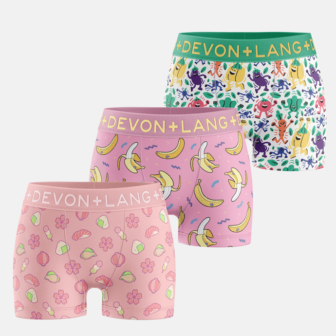 Bria Women's Boyshort - Multi-Packs - Sakura Snacks/Totally Banana/ Tossed Salad