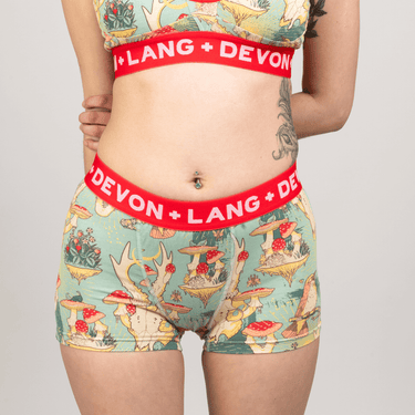 Bria Women's Boyshort - Forest Mushrooms