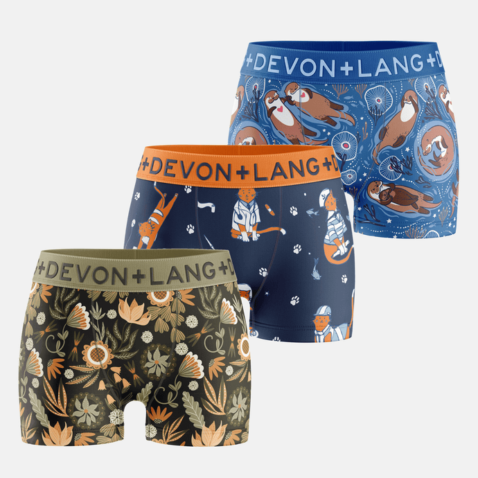 Bria Women's Boyshort - Multi-Packs - Cats With Jobs/Rustic Florals/Otters