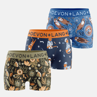 Bria Women's Boyshort - Multi-Packs - Cats With Jobs/Rustic Florals/Otters