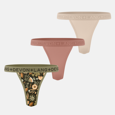 Katrina V-Thong - Multi-Packs - Rustic Florals/Bronze/Sand