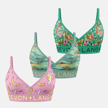 Bria Bralette - Multi-Packs - Totally Bananas/Island/Wild Thing
