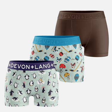 Bria Women's Boyshort - Multi-Packs - Penguin/Hockey/Cocoa