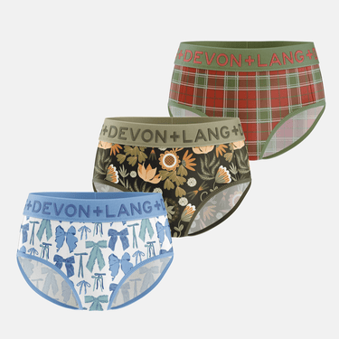 Bria Bikini Brief - Multi-Packs - Bows/Rustic Floral/Vintage Tartan