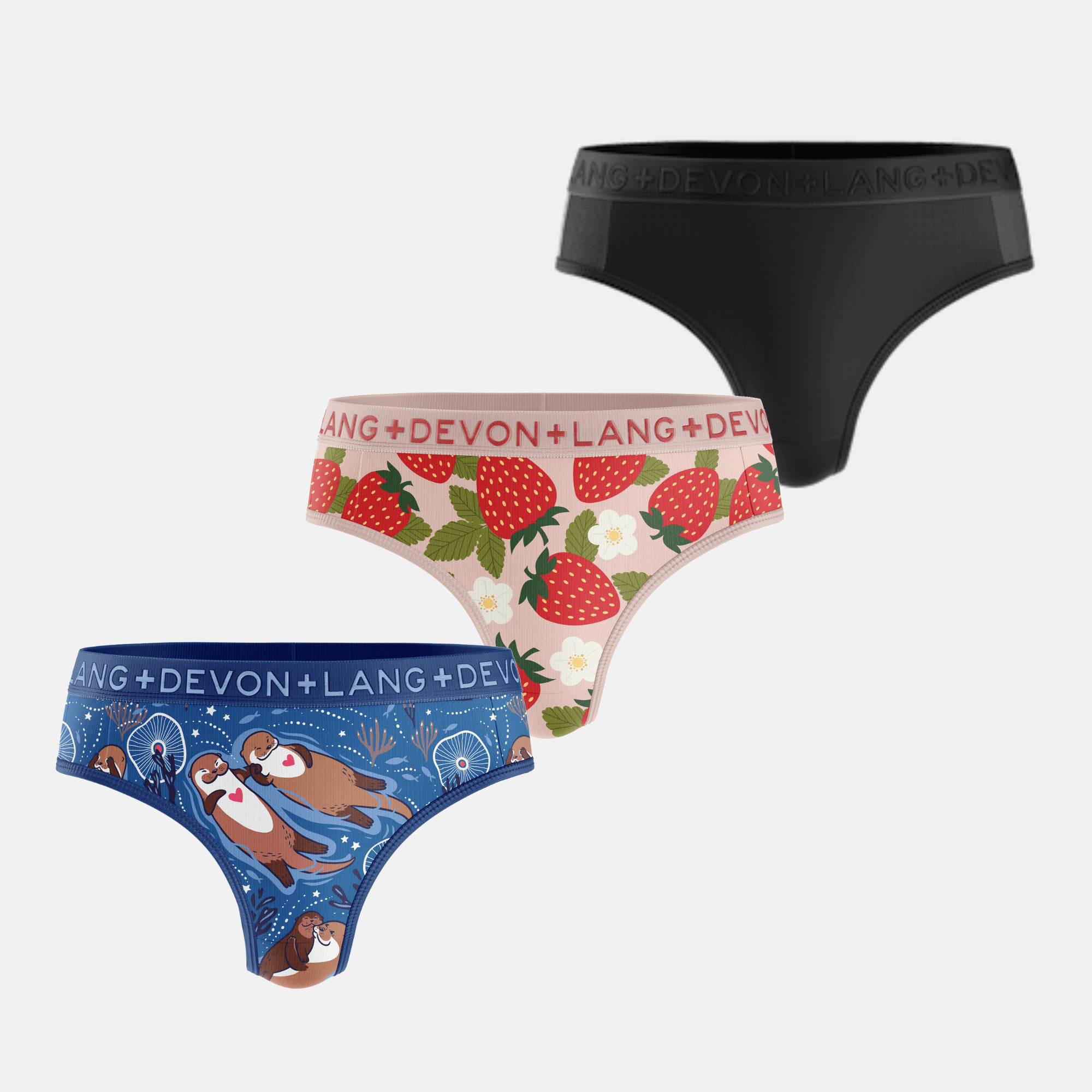 Katrina Everyday Thong - Multi-Packs - Otters/Wild Strawberry/Obsidian