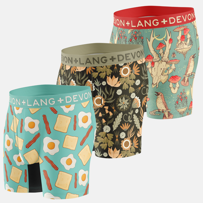 Journey Boxer Brief - Multi-Packs - Sunny Side Up/Rustic Florals/Forest Mushroom