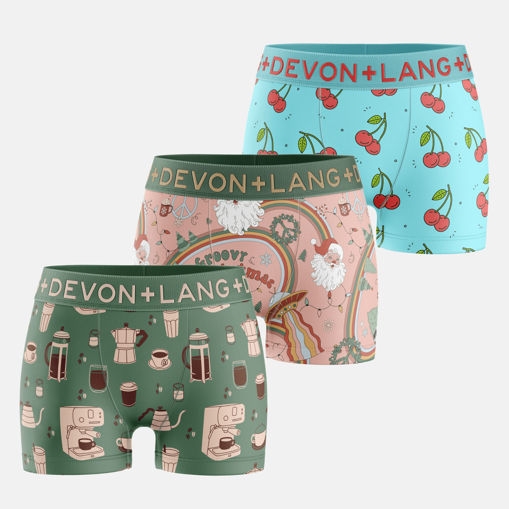 Bria Boyshort - Multi-Packs - Coffee/Hippie Santa/Cherries