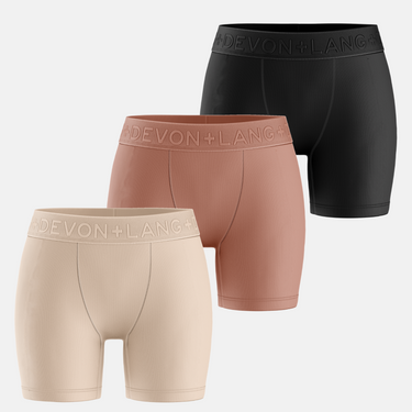 Bria Women's Boxer Brief - Multi-Packs - No Mesh Panels - Skin Tones