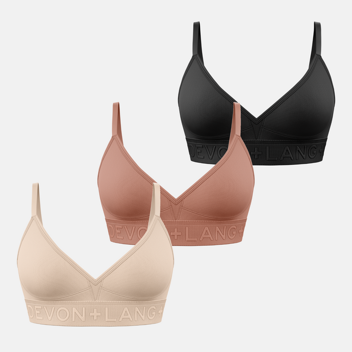 Bria Bralette - Multi-Packs - No Mesh Panels - Skin Tones