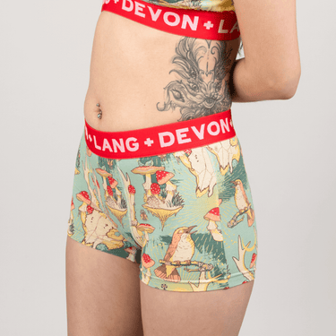 Bria Women's Boyshort - Forest Mushrooms
