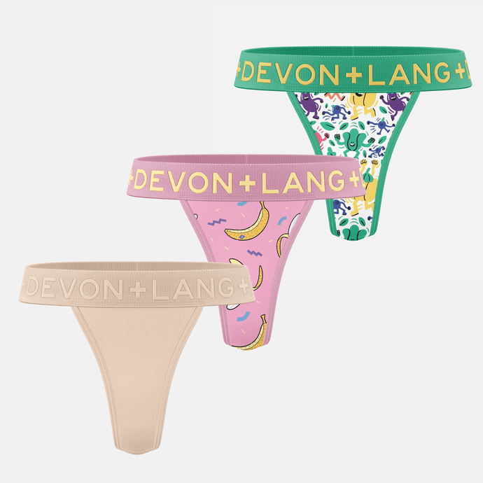 Bria V-Thong - Multi-Packs - Sand/Totally Bananas/Tossed Salad