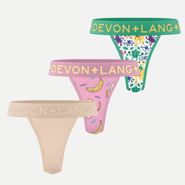 Bria V-Thong - Multi-Packs - Sand/Totally Bananas/Tossed Salad