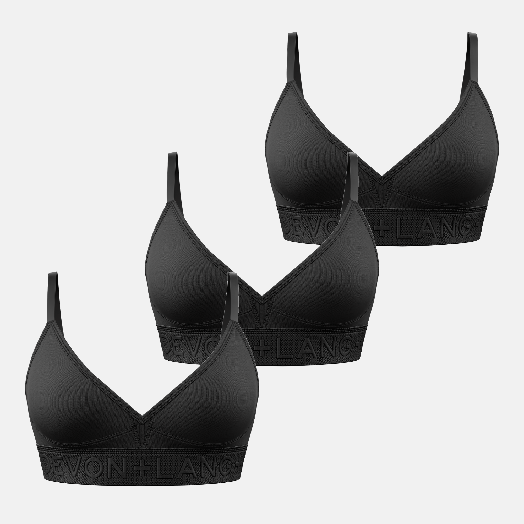 Bria Bralette - Multi-Packs - No Mesh Panels - Obsidian