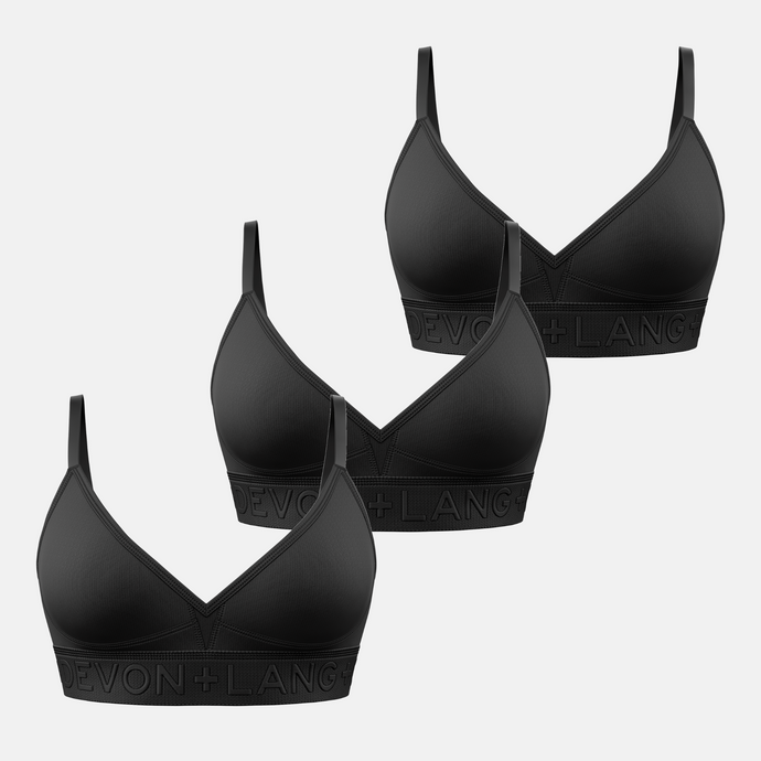 Bria Bralette - Multi-Packs - No Mesh Panels - Obsidian