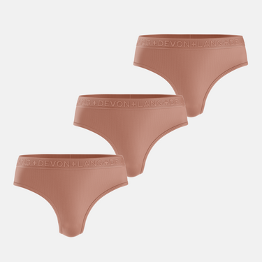 Katrina Everyday Thong - Multi-Packs - No Mesh Panels - Bronze