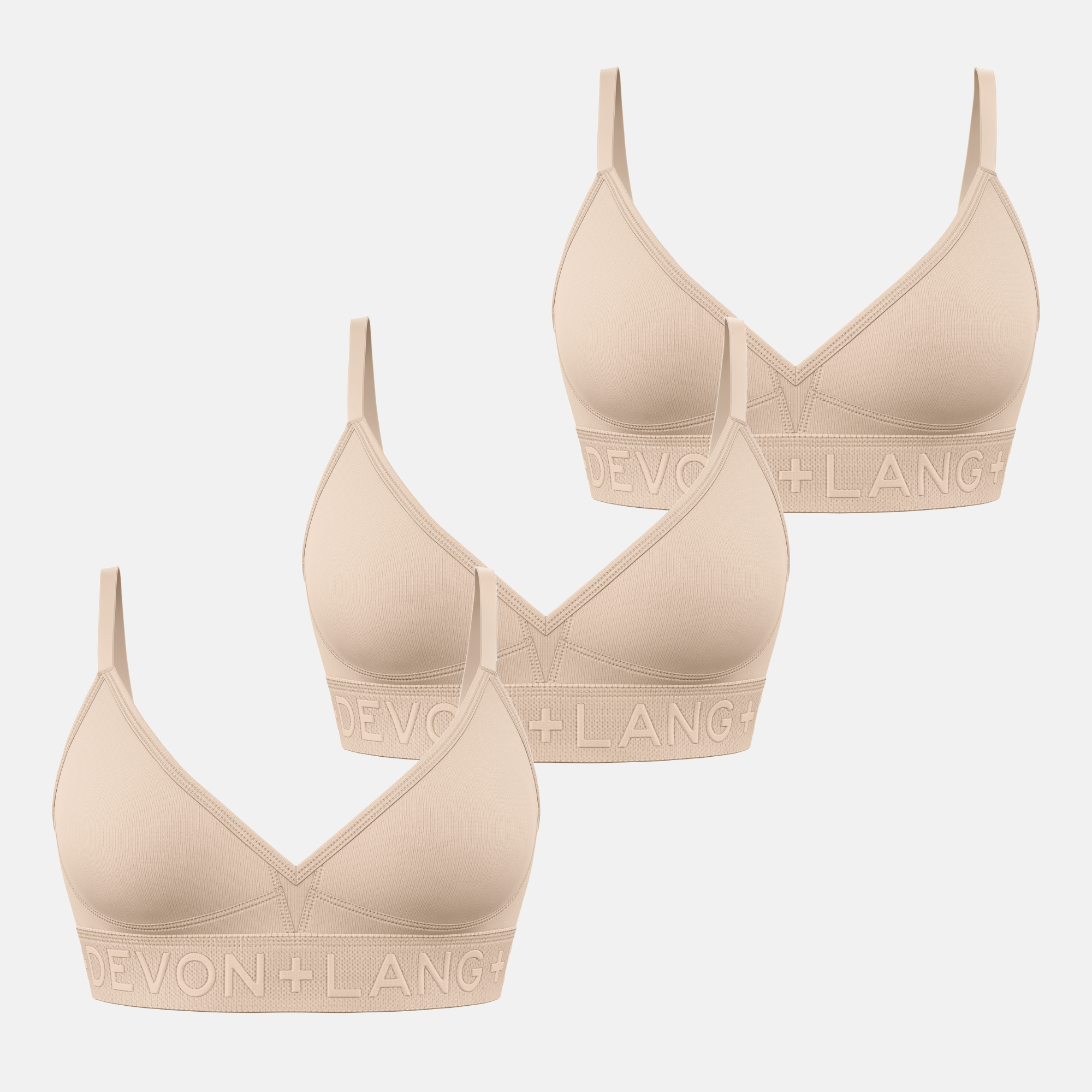 Bria Bralette - Multi-Packs - No Mesh Panels - Sand