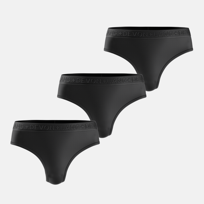Katrina Everyday Thong - Multi-Packs - No Mesh Panels - Obsidian