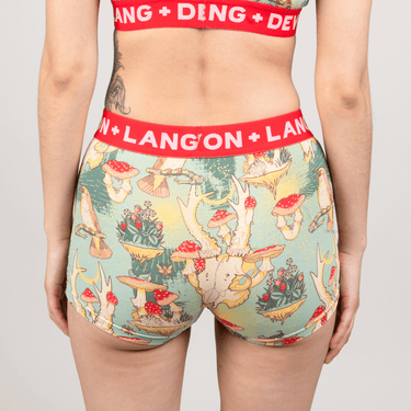 Bria Women's Boyshort - Forest Mushrooms