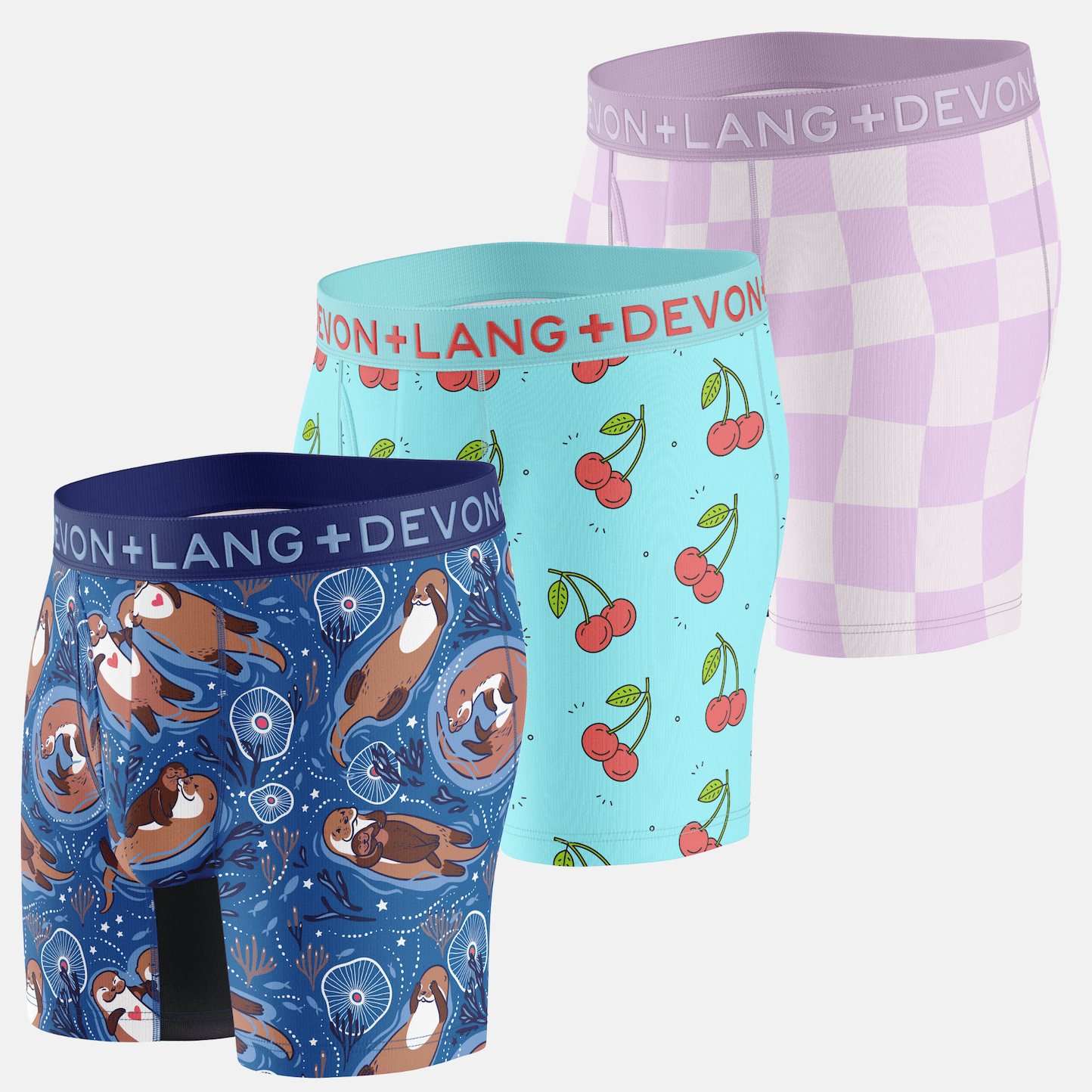 Journey Boxer Brief - Multi-Packs - Otters/Cherries/Pink Check