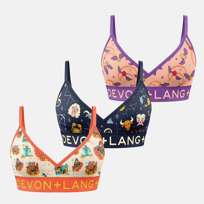 Bria Bralette - Multi-Packs - Dead Inside/Star Signs/Fruit Bats