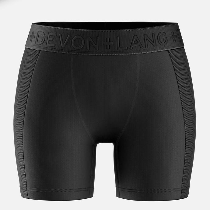 Bria Women's Boxer Brief - Mesh Panels - Obsidian