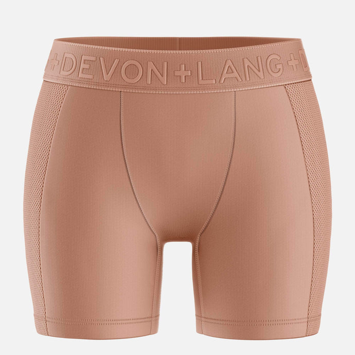 Bria Women's Boxer Brief - Mesh Panels - Bronze