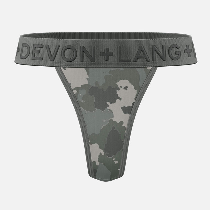 Bria V-Thong - Grey Camo