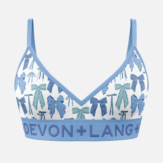 Bria Bralette - Blue Bows
