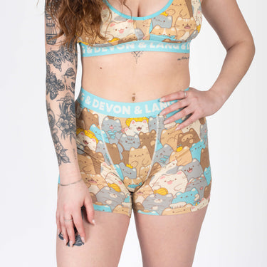 Bria Women's Boxer Brief - Cat Stack