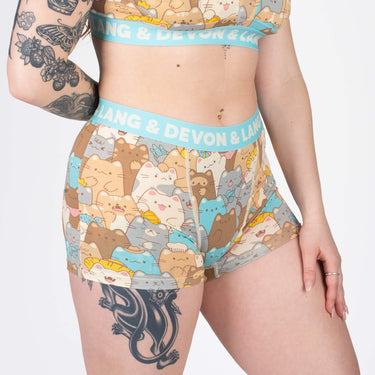 Bria Women's Boyshort - Cat Stack