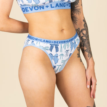 Katrina French Bikini - Blue Bows