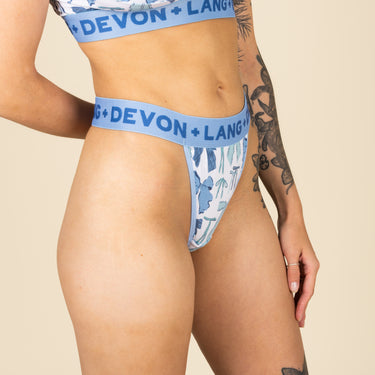 Bria V-Thong - Blue Bows