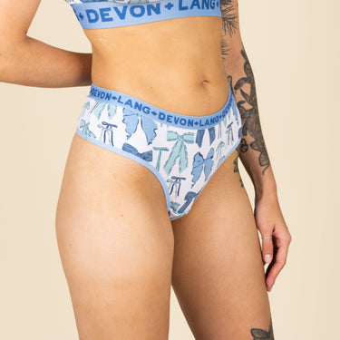 Katrina Everyday Thong - Blue Bows