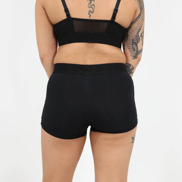 Bria Women's Boyshort - Mesh Panels - Obsidian