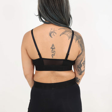 Bria Bralette - Mesh Panels - Obsidian